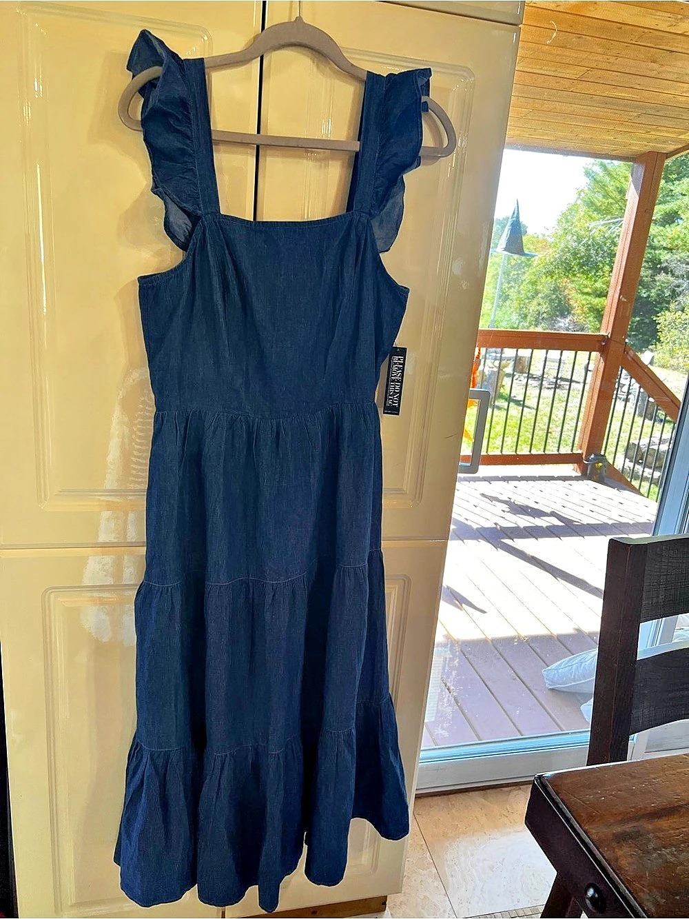 NY&C Tiered Maxi Dress in Blue Size Medium NWT
